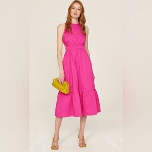 Peter Som Collective Halter Midi Dress in Hot Pink size 2